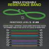 image:imageProsourceFit Single Stackable Resistance Bands with Door Anchor and Exercise Guide 812 LB Heavy Duty Fitness Tube for FullBody Exercises and Home WorkoutsGreen  5 LB to 8 LB Resistance Level
