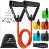 image:imageProsourceFit Single Stackable Resistance Bands with Door Anchor and Exercise Guide 812 LB Heavy Duty Fitness Tube for FullBody Exercises and Home WorkoutsAssorted  2 LB to 20 LB Resistance Level