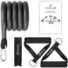 image:imageProsourceFit Single Stackable Resistance Bands with Door Anchor and Exercise Guide 812 LB Heavy Duty Fitness Tube for FullBody Exercises and Home WorkoutsBlack 16 LB to 20 LB Resistance Level