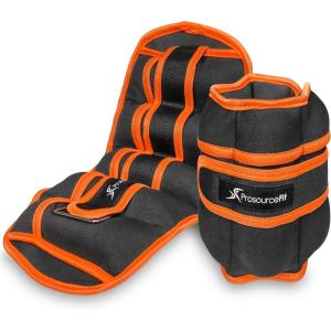 image:imageProsourceFit AnkleWrist and ArmLeg Weights Set of 2 Adjustable Strap 1 lb5 lb Adjustable Weight 15 lb 10 lb 7 lb for Men and WomenOrange Adj Weight