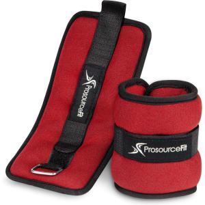 image:imageProsourceFit AnkleWrist and ArmLeg Weights Set of 2 Adjustable Strap 1 lb5 lb Adjustable Weight 15 lb 10 lb 7 lb for Men and WomenRed