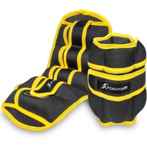 image:imageProsourceFit AnkleWrist and ArmLeg Weights Set of 2 Adjustable Strap 1 lb5 lb Adjustable Weight 15 lb 10 lb 7 lb for Men and WomenYellow Adj Weight