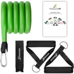 image:imageProsourceFit Single Stackable Resistance Bands with Door Anchor and Exercise Guide 812 LB Heavy Duty Fitness Tube for FullBody Exercises and Home WorkoutsGreen  5 LB to 8 LB Resistance Level
