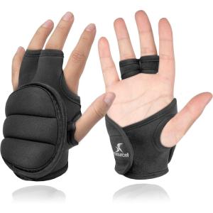 image:imageProsourceFit Weighted Gloves Pair of Heavy Duty 2 lb Neoprene for Sculpting and AerobicsBlack