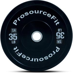 image:imageProsourceFit Solid Rubber Bumper Plates Sold Individually with Steel Insert for Strength Training and Cross Conditioning Power Lifting35 LB