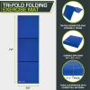 image:imageProSource TriFold Folding Thick Exercise Mat 6x2 with Carrying Handles for MMA Gymnastics Stretching Core WorkoutsBlue