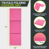 image:imageProSource TriFold Folding Thick Exercise Mat 6x2 with Carrying Handles for MMA Gymnastics Stretching Core WorkoutsPink