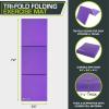 image:imageProSource TriFold Folding Thick Exercise Mat 6x2 with Carrying Handles for MMA Gymnastics Stretching Core WorkoutsPurple