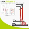 image:imageProsourceFit Dip Stand Station Heavy Duty Ultimate Body Press Bar with Safety Connector for Tricep DipsRed