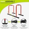 image:imageProsourceFit Dip Stand Station Heavy Duty Ultimate Body Press Bar with Safety Connector for Tricep DipsRed