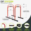 image:imageProsourceFit Dip Stand Station Heavy Duty Ultimate Body Press Bar with Safety Connector for Tricep DipsRed