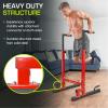 image:imageProsourceFit Dip Stand Station Heavy Duty Ultimate Body Press Bar with Safety Connector for Tricep DipsRed