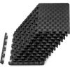 image:imageProsourceFit Exercise Puzzle Mat 1inch Checkered EVA Foam Floor Tiles wNonSlip Texture Interlocking Design for Adjustable Gym Surfaces Shock Absorbing Grey 24 SQ FT  6 TilesBlack