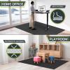 image:imageProsourceFit Exercise Puzzle Mat 1inch Checkered EVA Foam Floor Tiles wNonSlip Texture Interlocking Design for Adjustable Gym Surfaces Shock Absorbing Grey 24 SQ FT  6 TilesBlack