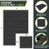 image:imageProsourceFit Exercise Puzzle Mat 1inch Checkered EVA Foam Floor Tiles wNonSlip Texture Interlocking Design for Adjustable Gym Surfaces Shock Absorbing Grey 24 SQ FT  6 TilesBlack