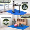 image:imageProsourceFit Exercise Puzzle Mat 1inch Checkered EVA Foam Floor Tiles wNonSlip Texture Interlocking Design for Adjustable Gym Surfaces Shock Absorbing Grey 24 SQ FT  6 TilesBlue