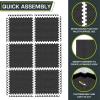 image:imageProsourceFit Exercise Puzzle Mat 1inch Checkered EVA Foam Floor Tiles wNonSlip Texture Interlocking Design for Adjustable Gym Surfaces Shock Absorbing Grey 24 SQ FT  6 TilesBlack