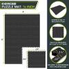 image:imageProsourceFit Exercise Puzzle Mat 1inch Checkered EVA Foam Floor Tiles wNonSlip Texture Interlocking Design for Adjustable Gym Surfaces Shock Absorbing Grey 24 SQ FT  6 TilesBlack