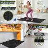 image:imageProsourceFit Exercise Puzzle Mat 1inch Checkered EVA Foam Floor Tiles wNonSlip Texture Interlocking Design for Adjustable Gym Surfaces Shock Absorbing Grey 24 SQ FT  6 TilesBlack