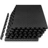 image:imageProsourceFit Exercise Puzzle Mat 1inch Checkered EVA Foam Floor Tiles wNonSlip Texture Interlocking Design for Adjustable Gym Surfaces Shock Absorbing Grey 24 SQ FT  6 TilesBlack