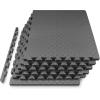 image:imageProsourceFit Exercise Puzzle Mat 1inch Checkered EVA Foam Floor Tiles wNonSlip Texture Interlocking Design for Adjustable Gym Surfaces Shock Absorbing Grey 24 SQ FT  6 TilesGrey