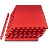 image:imageProsourceFit Exercise Puzzle Mat 1inch Checkered EVA Foam Floor Tiles wNonSlip Texture Interlocking Design for Adjustable Gym Surfaces Shock Absorbing Grey 24 SQ FT  6 TilesRed