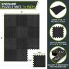 image:imageProsourceFit Exercise Puzzle Mat 1inch Checkered EVA Foam Floor Tiles wNonSlip Texture Interlocking Design for Adjustable Gym Surfaces Shock Absorbing Grey 24 SQ FT  6 TilesBlack