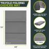 image:imageProsourceFit TriFold Folding Thick Exercise Mat 6x4 with Carrying Handles for Tumbling Martial Arts Gymnastics Stretching Core WorkoutsGrey