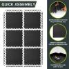 image:imageProsourceFit Weaved Pattern Extra Thick Exercise Puzzle Mat 1inch EVA Foam Interlocking Tiles for Protective Cushioned Flooring for Home and Gym Equipment Black 24 SQ FT 6 Tiles