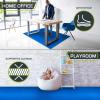 image:imageProsourceFit Weaved Pattern Extra Thick Exercise Puzzle Mat 1inch EVA Foam Interlocking Tiles for Protective Cushioned Flooring for Home and Gym Equipment Blue 72 SQ FT 18 TilesBlue