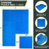 image:imageProsourceFit Weaved Pattern Extra Thick Exercise Puzzle Mat 1inch EVA Foam Interlocking Tiles for Protective Cushioned Flooring for Home and Gym Equipment Blue 24 SQ FT 6 Tiles
