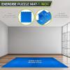 image:imageProsourceFit Weaved Pattern Extra Thick Exercise Puzzle Mat 1inch EVA Foam Interlocking Tiles for Protective Cushioned Flooring for Home and Gym Equipment Blue 72 SQ FT 18 TilesBlue