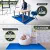 image:imageProsourceFit Weaved Pattern Extra Thick Exercise Puzzle Mat 1inch EVA Foam Interlocking Tiles for Protective Cushioned Flooring for Home and Gym Equipment Blue 24 SQ FT 6 Tiles