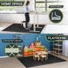 image:imageProsourceFit Weaved Pattern Extra Thick Exercise Puzzle Mat 1inch EVA Foam Interlocking Tiles for Protective Cushioned Flooring for Home and Gym Equipment Blue 72 SQ FT 18 TilesBlack