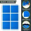 image:imageProsourceFit Weaved Pattern Extra Thick Exercise Puzzle Mat 1inch EVA Foam Interlocking Tiles for Protective Cushioned Flooring for Home and Gym Equipment Blue 24 SQ FT 6 Tiles
