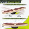 image:imageProsourceFit Wooden Balance Board NonSlip Wobble Core Trainer 1575in 395cm Diameter with 360 Rotation for Stability Training Full Body Exercises Physical TherapyRed
