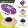 image:imageProsourceFit Wooden Balance Board NonSlip Wobble Core Trainer 1575in 395cm Diameter with 360 Rotation for Stability Training Full Body Exercises Physical TherapyPurple