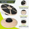 image:imageProsourceFit Wooden Balance Board NonSlip Wobble Core Trainer 1575in 395cm Diameter with 360 Rotation for Stability Training Full Body Exercises Physical TherapyBlack