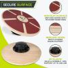image:imageProsourceFit Wooden Balance Board NonSlip Wobble Core Trainer 1575in 395cm Diameter with 360 Rotation for Stability Training Full Body Exercises Physical TherapyRed