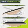 image:imageProsourceFit Wooden Rocker Balance Board AntiSlip Core Trainer 175in 395cm for Physical Therapy Exercise Stability Training Ideal Standing Desk Balance Board Black