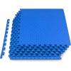 image:imageProsourceFit Exercise Puzzle Mat 1inch Checkered EVA Foam Floor Tiles wNonSlip Texture Interlocking Design for Adjustable Gym Surfaces Shock Absorbing Grey 24 SQ FT  6 TilesBlue