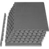 image:imageProsourceFit Weaved Pattern Extra Thick Exercise Puzzle Mat 1inch EVA Foam Interlocking Tiles for Protective Cushioned Flooring for Home and Gym Equipment Grey 24 SQ FT 6 Tiles