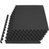 image:imageProsourceFit Weaved Pattern Extra Thick Exercise Puzzle Mat inch EVA Foam Interlocking Tiles for Protective Cushioned Flooring for Home and Gym Equipment Black 24 SQ FT 6 Tiles