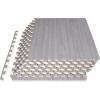 image:imageProsourceFit Wood Grain Puzzle Mat inch 6 EVA Foam Interlocking Floor Tiles 24 Sq Ft for Secure Indoor Room Workout Flooring and PlaymatSlate Grey  24 Sq Ft  6 Tiles