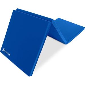 image:imageProSource TriFold Folding Thick Exercise Mat 6x2 with Carrying Handles for MMA Gymnastics Stretching Core WorkoutsBlue