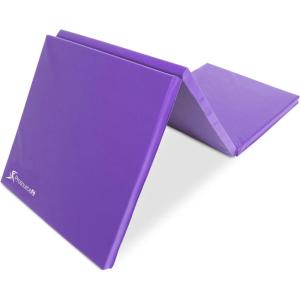 image:imageProSource TriFold Folding Thick Exercise Mat 6x2 with Carrying Handles for MMA Gymnastics Stretching Core WorkoutsPurple