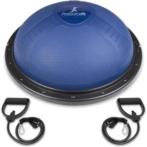 image:imageProsourceFit Balance Trainer Stability Exercise Half Ball with Resistance Bands and Pump for Yoga Aerobics Home Gym WorkoutBlue