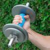 image:imageProsourceFit Thick Grips for Dumbbell and Barbell 19in Axle Bar Adapter for Weightlifting and Strength Training Blue