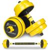 image:imageProsourceFit Adjustable Dumbbell amp Barbell Weight Set 2in1 Free Weights Available Home Gym EquipmentYellow 22lb