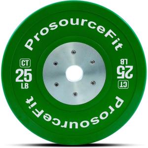 image:imageProsourceFit Competition Color Training Bumper Plates Rubber with Steel Insert Calibrated for Cross Conditioning Power Lifting Weight Training25lb